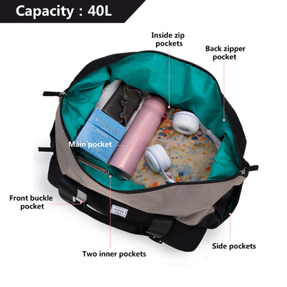 WindTook 40L Travel Bag with Shoe Compartment and coin purse Sports Gym Bag