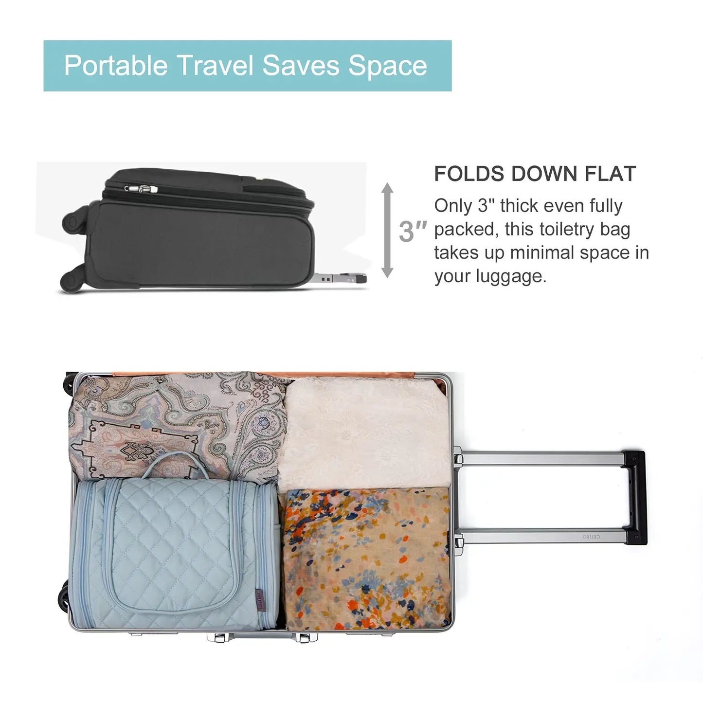 WindTook Toiletry Bag Portable Travel Makeup Kit Cosmetic Makeup Bag Travel Organizer