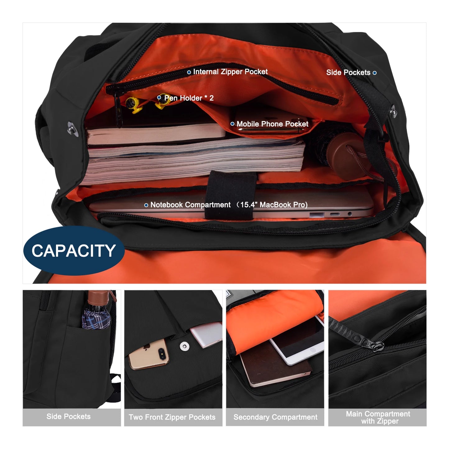 WindTook Travel Backpack Men Business Backpack with USB Large Capacity 15.6 Laptop Waterproof Fashion Backpack