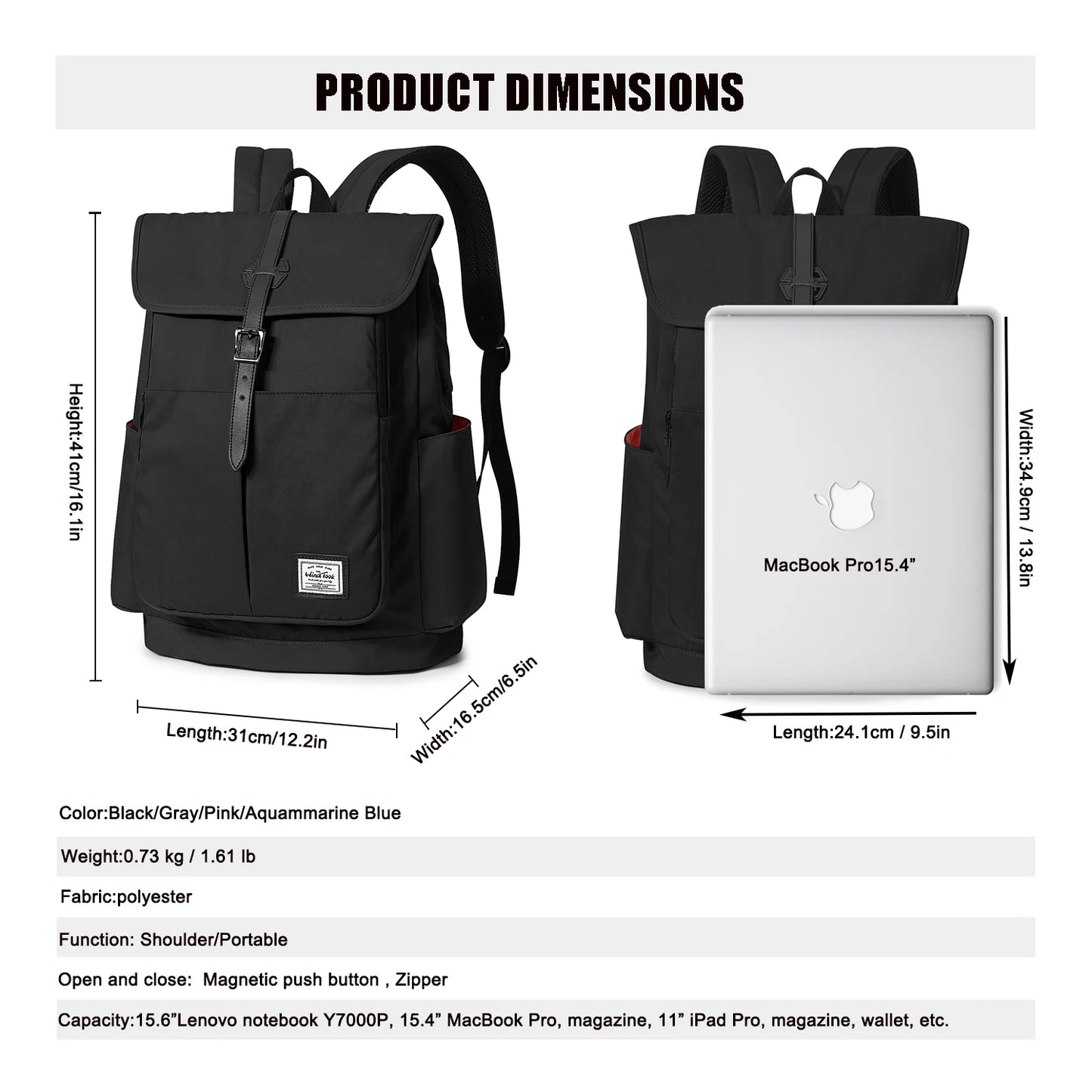 WindTook Travel Backpack Men Business Backpack with USB Large Capacity 15.6 Laptop Waterproof Fashion Backpack