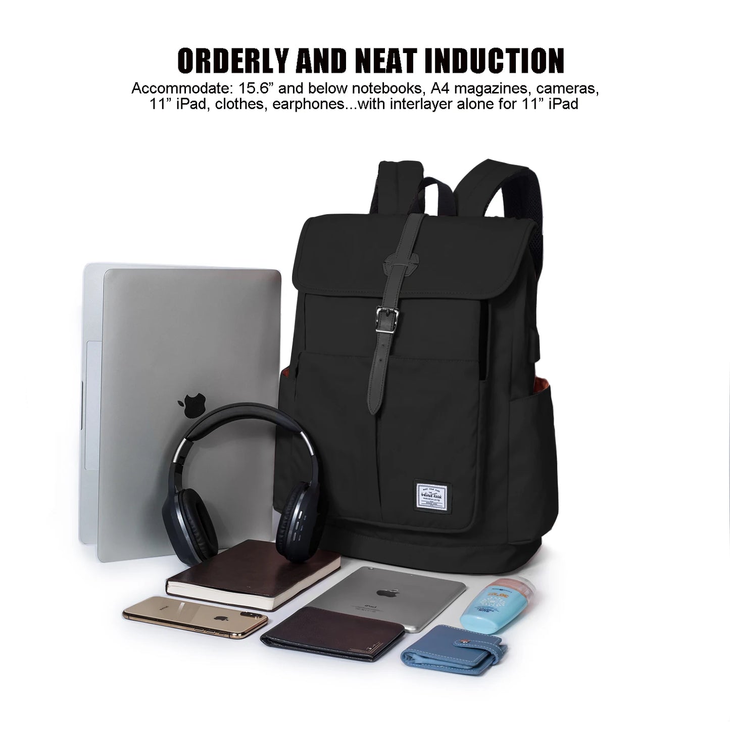 WindTook Travel Backpack Men Business Backpack with USB Large Capacity 15.6 Laptop Waterproof Fashion Backpack