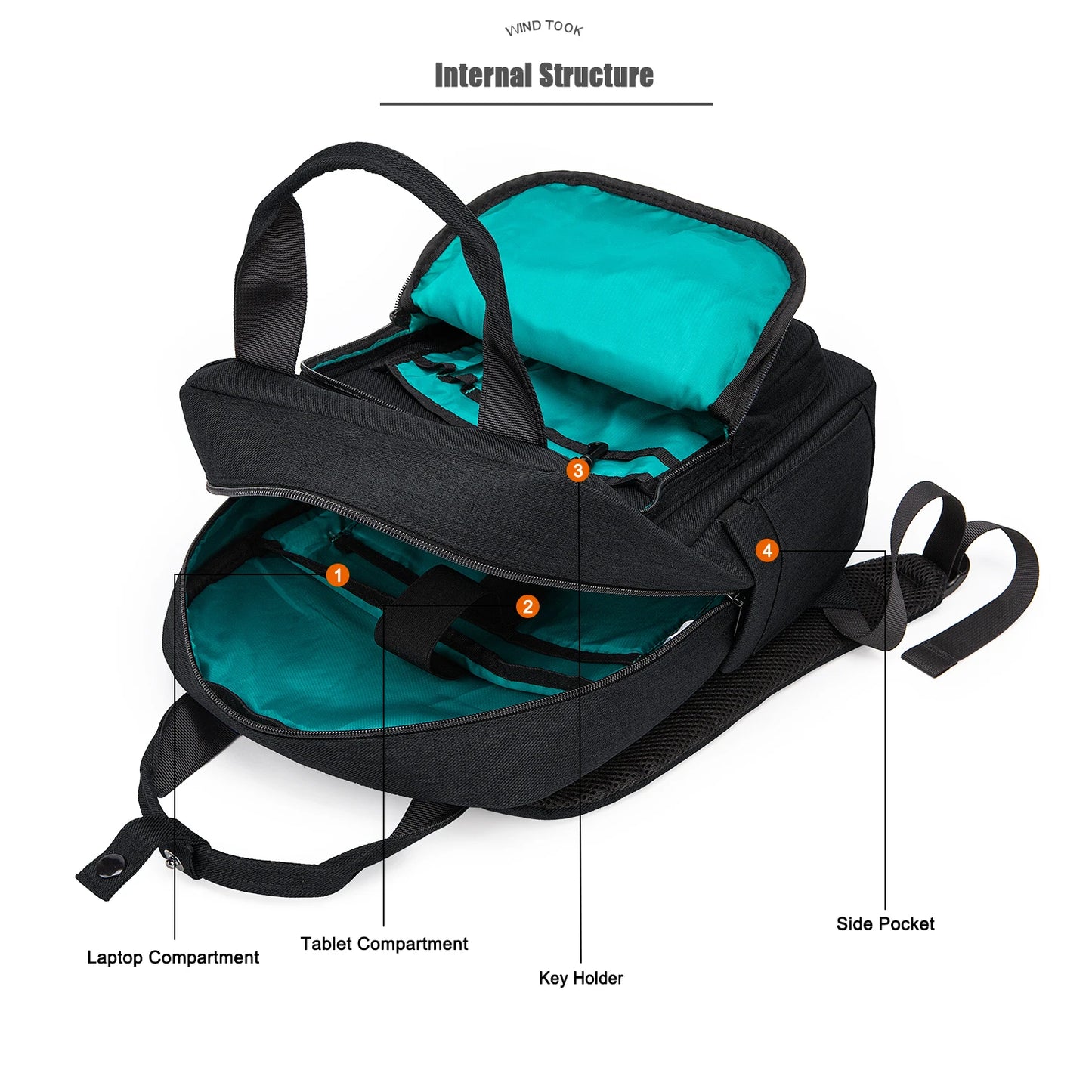 WindTook Travel Backpack Men Shoulder Bag 25L Waterproof USB Backpack Lightweight Women's Backpack