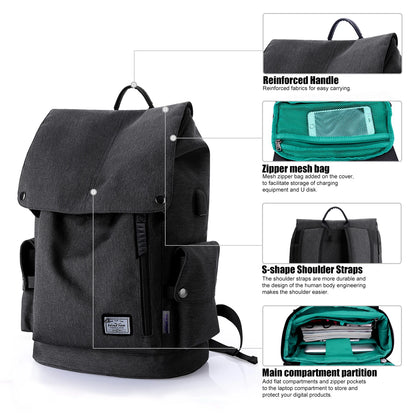 WindTook Travel Backpacks Men Waterproof Fashion Backpack USB Charging Port 15 inch Laptop Backpack