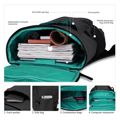 WindTook Travel Backpacks Men Waterproof Fashion Backpack USB Charging Port 15 inch Laptop Backpack