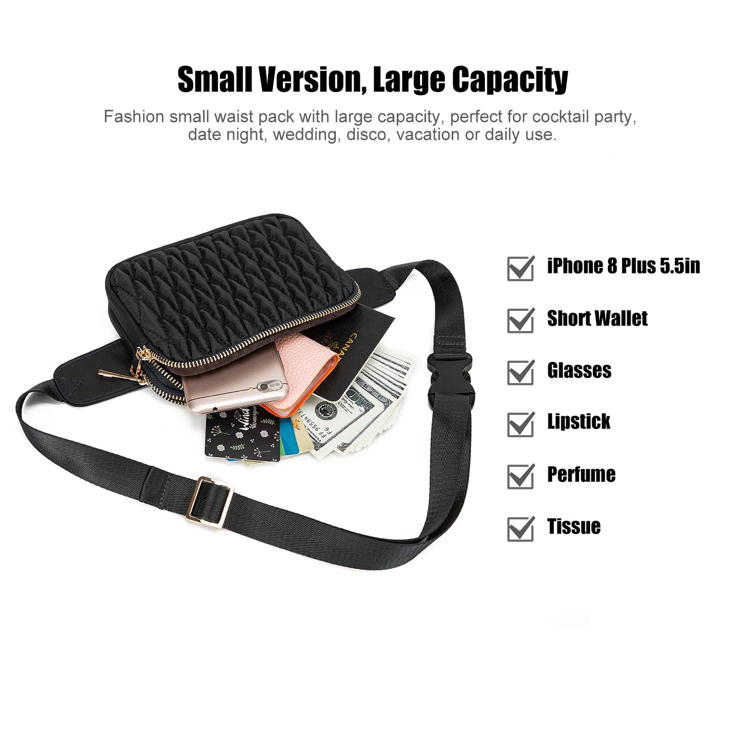 WindTook Waist Pack Travel Walking Holiday Women Mini Waistpack