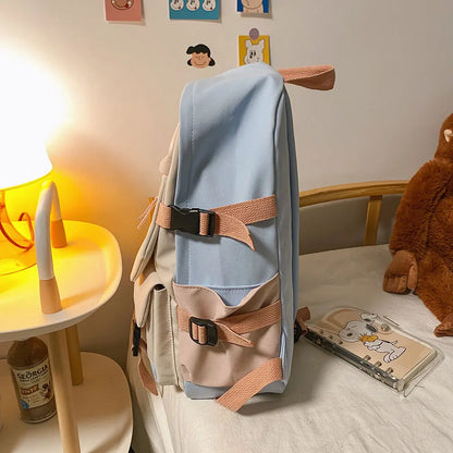 Winnie the Pooh Boys Girls Kids School Book Bags Women Patchwork Bagpack Teenagers Schoolbags Canvas Student Backpack
