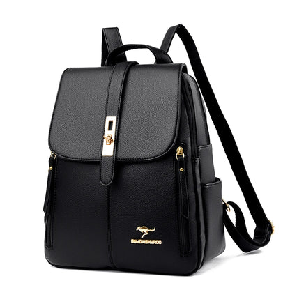 Winter 2024 New Women Leather Backpacks Fashion Shoulder Bags Female Backpack Ladies Travel Backpack School Bags For Girls