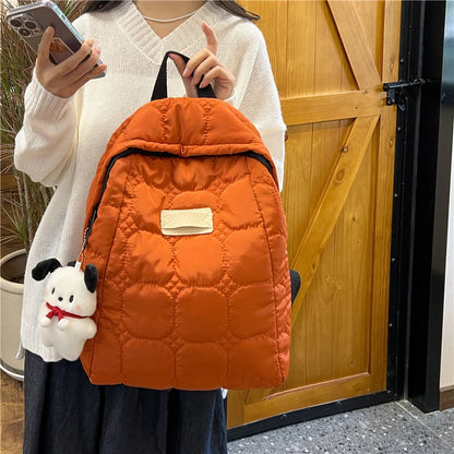 Winter Down Backpack Space cotton Backpacks Teenagers Student Schoolbag Fashion Women Shoulder Bag 2023 High Capacity Back Bags