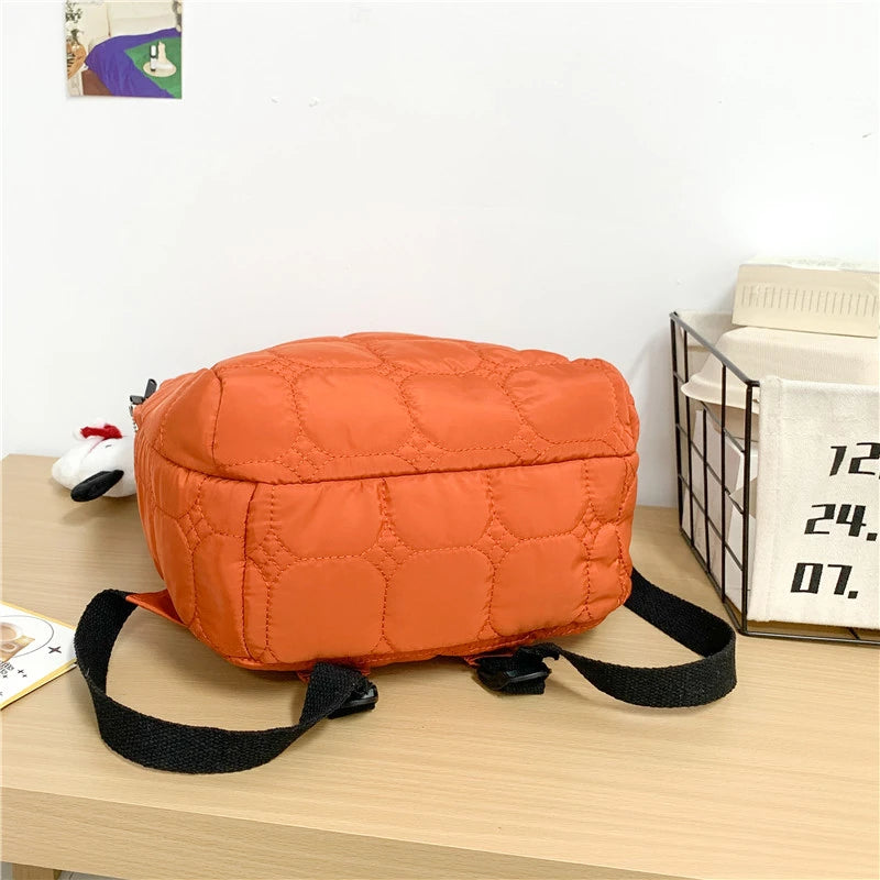 Winter Down Backpack Space cotton Backpacks Teenagers Student Schoolbag Fashion Women Shoulder Bag 2023 High Capacity Back Bags
