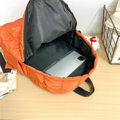 Winter Down Backpack Space cotton Backpacks Teenagers Student Schoolbag Fashion Women Shoulder Bag 2023 High Capacity Back Bags