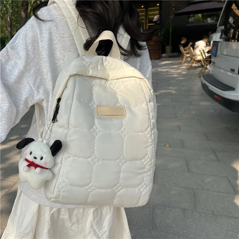 Winter Down Backpack Space cotton Backpacks Teenagers Student Schoolbag Fashion Women Shoulder Bag 2023 High Capacity Back Bags