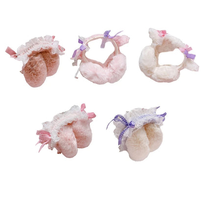 Winter Earmuffs For Girls Lolita Earmuffs Bows Ear Headband Lace Ear Muffs