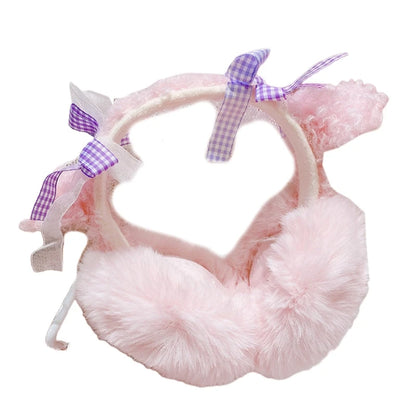 Winter Earmuffs For Girls Lolita Earmuffs Bows Ear Headband Lace Ear Muffs