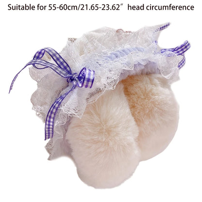 Winter Earmuffs For Girls Lolita Earmuffs Bows Ear Headband Lace Ear Muffs