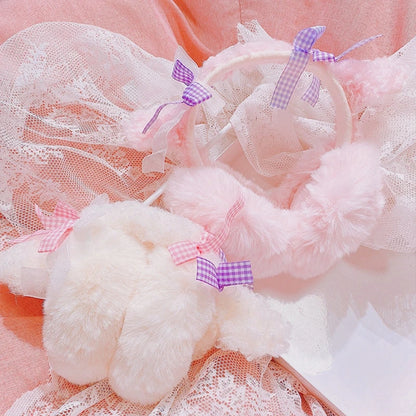 Winter Earmuffs For Girls Lolita Earmuffs Bows Ear Headband Lace Ear Muffs