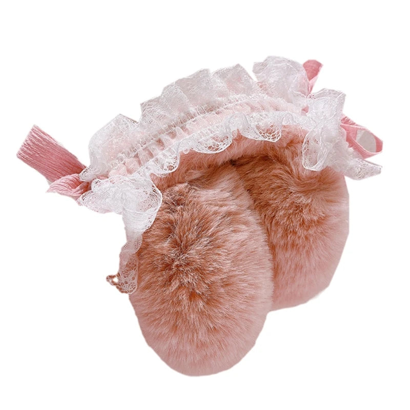 Winter Earmuffs For Girls Lolita Earmuffs Bows Ear Headband Lace Ear Muffs