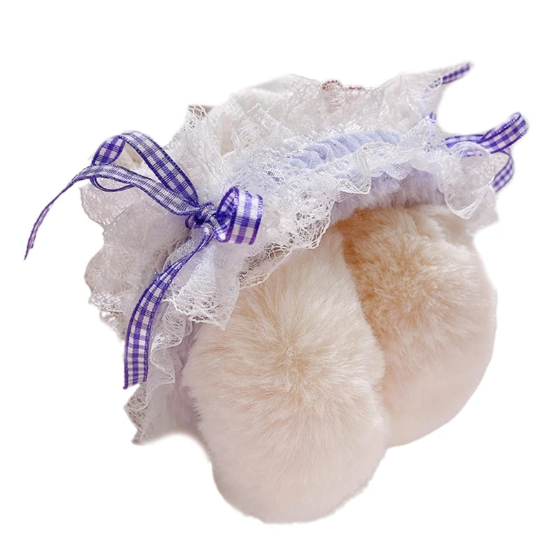 Winter Earmuffs For Girls Lolita Earmuffs Bows Ear Headband Lace Ear Muffs