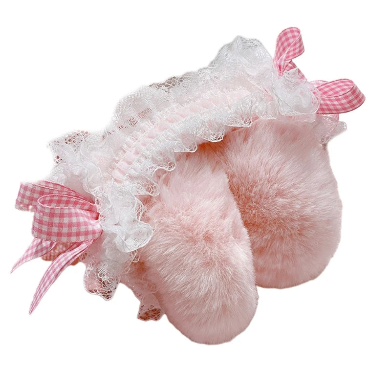 Winter Earmuffs For Girls Lolita Earmuffs Bows Ear Headband Lace Ear Muffs