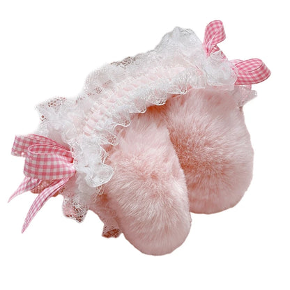 Winter Earmuffs For Girls Lolita Earmuffs Bows Ear Headband Lace Ear Muffs