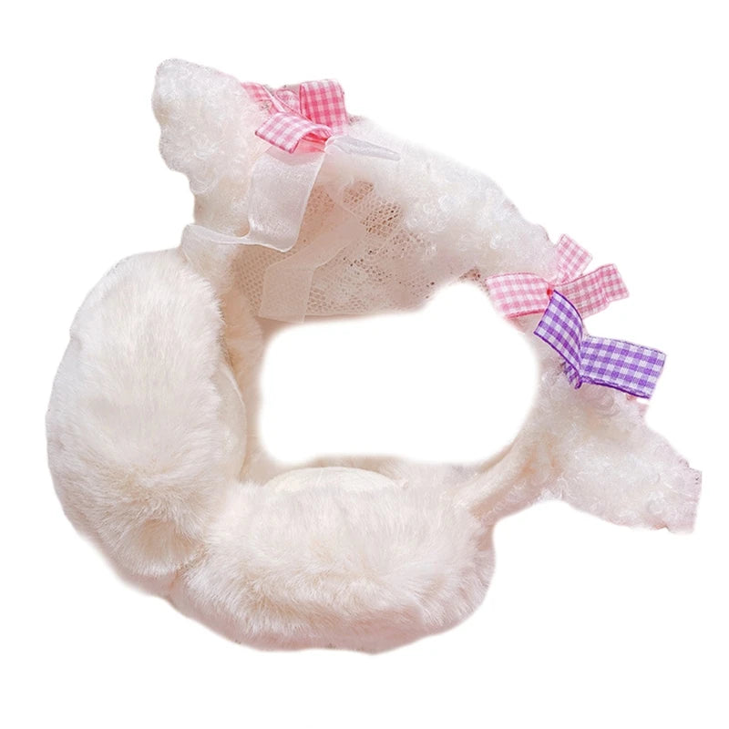 Winter Earmuffs For Girls Lolita Earmuffs Bows Ear Headband Lace Ear Muffs