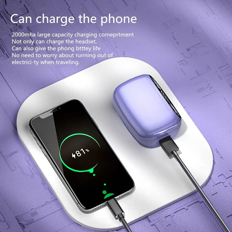 Wireless Bluetooth Earphones Digital Display Screen Touch Noise Reduction Low Latency Headphones Intelligence for Xiaomi Iphone