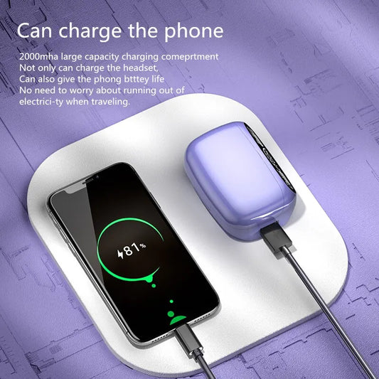 Wireless Bluetooth Earphones Digital Display Screen Touch Noise Reduction Low Latency Headphones Intelligence for Xiaomi Iphone