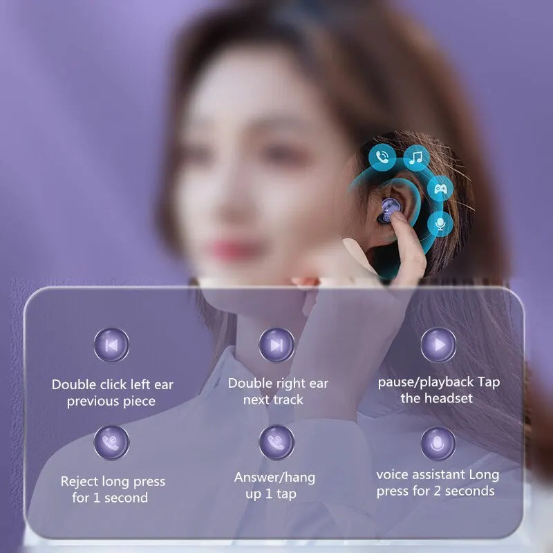 Wireless Bluetooth Earphones Digital Display Screen Touch Noise Reduction Low Latency Headphones Intelligence for Xiaomi Iphone