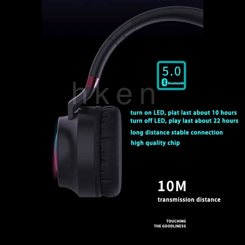 Wireless Sports Headphones Hifi Stero Sound Bluetooth Earphones Gaming Headsets with microphone FM TF for PC TV All Phone