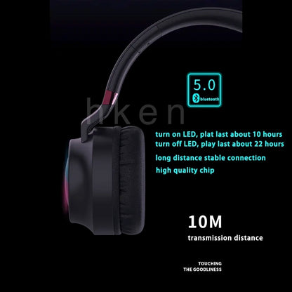 Wireless Sports Headphones Hifi Stero Sound Bluetooth Earphones Gaming Headsets with microphone FM TF for PC TV All Phone