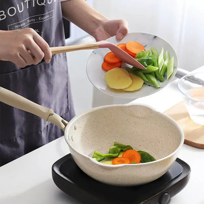 Wok Kitchen Non-stick Pan Maifan Stone Skillet Aluminum Frying Pan Japanese Household Woks Kitchen Cookware Cooking Pot with Lid