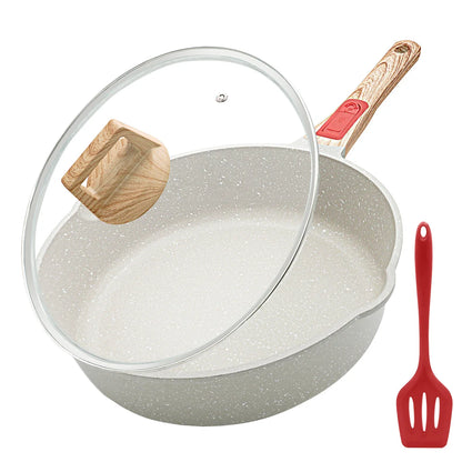 Wok Pan With Lid 28cm Durable Non Stick Cooking Pots Thickened Bottom Kitchen Cooking Frying Pan General Gas &Induction
