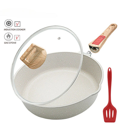 Wok Pan With Lid 28cm Durable Non Stick Cooking Pots Thickened Bottom Kitchen Cooking Frying Pan General Gas &Induction