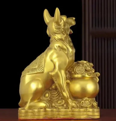 Wolf Dog Sits on the Ground to Produce Wealth and Prosperity Dog Zodiac Zodiac Treasure Pot Dog Living Room Decoration