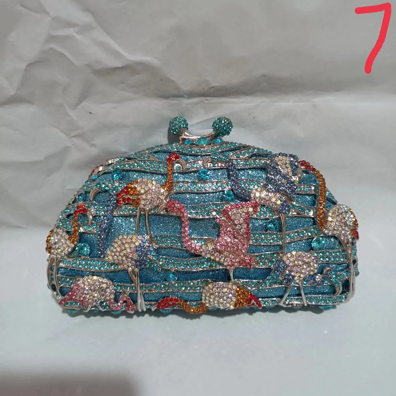 Woman Blue Hollow Out Bird Shape Diamond Evening Purse Bridal Dinner Prom Handbag Wedding Party Animal Crystal Stone Clutch Bag