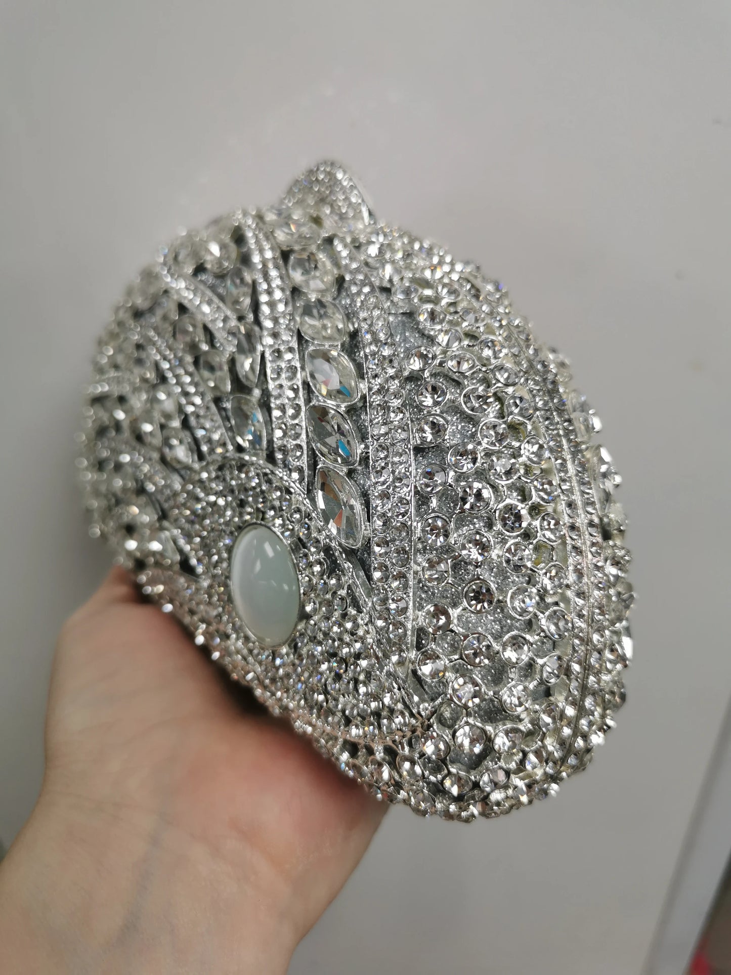 Woman Blue Silver Diamond Cocktail Prom Purse Mouse Animal Shape Bridal Dinner Handbags Crystal Wedding Party Clutch Evening Bag