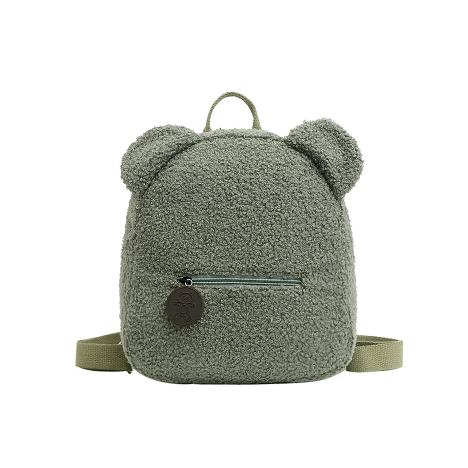 Woman Cartoon Plush Backpack New Embroidery Cute Backpack For School Bear Ears Anima Small Backpack Kawaii Bookbag