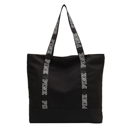 Woman Casual Shoulder Bags Ladies Colorblock Letter Graphic Tote Handbags Fashion Sports Fitness Tote Bag Travel Shopper Bag