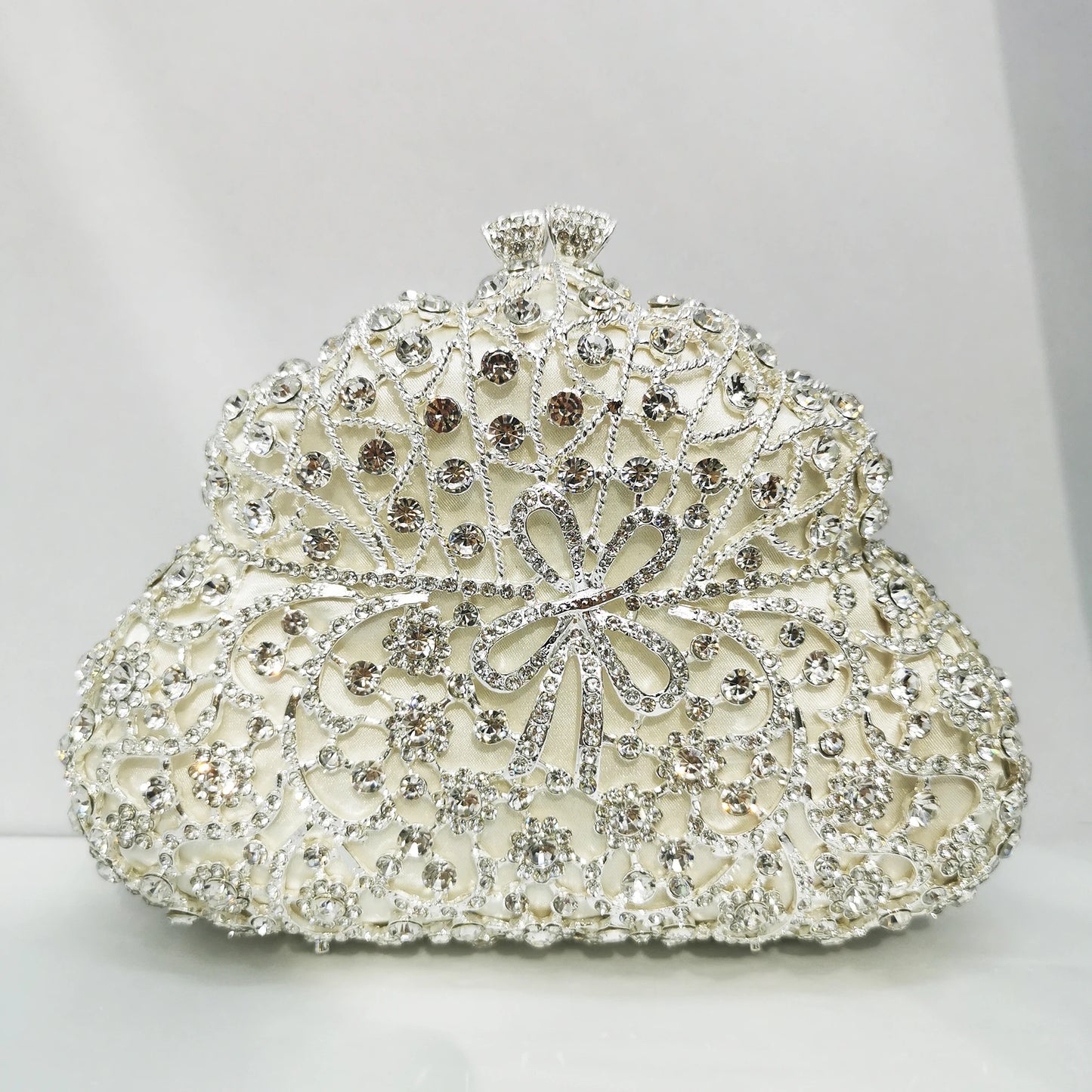 Woman Champagne Green Silver Gold Black Red Diamond Handbag Crystal Wedding Bridal Hollow Gourd Evening Bag Party Dinner Purses