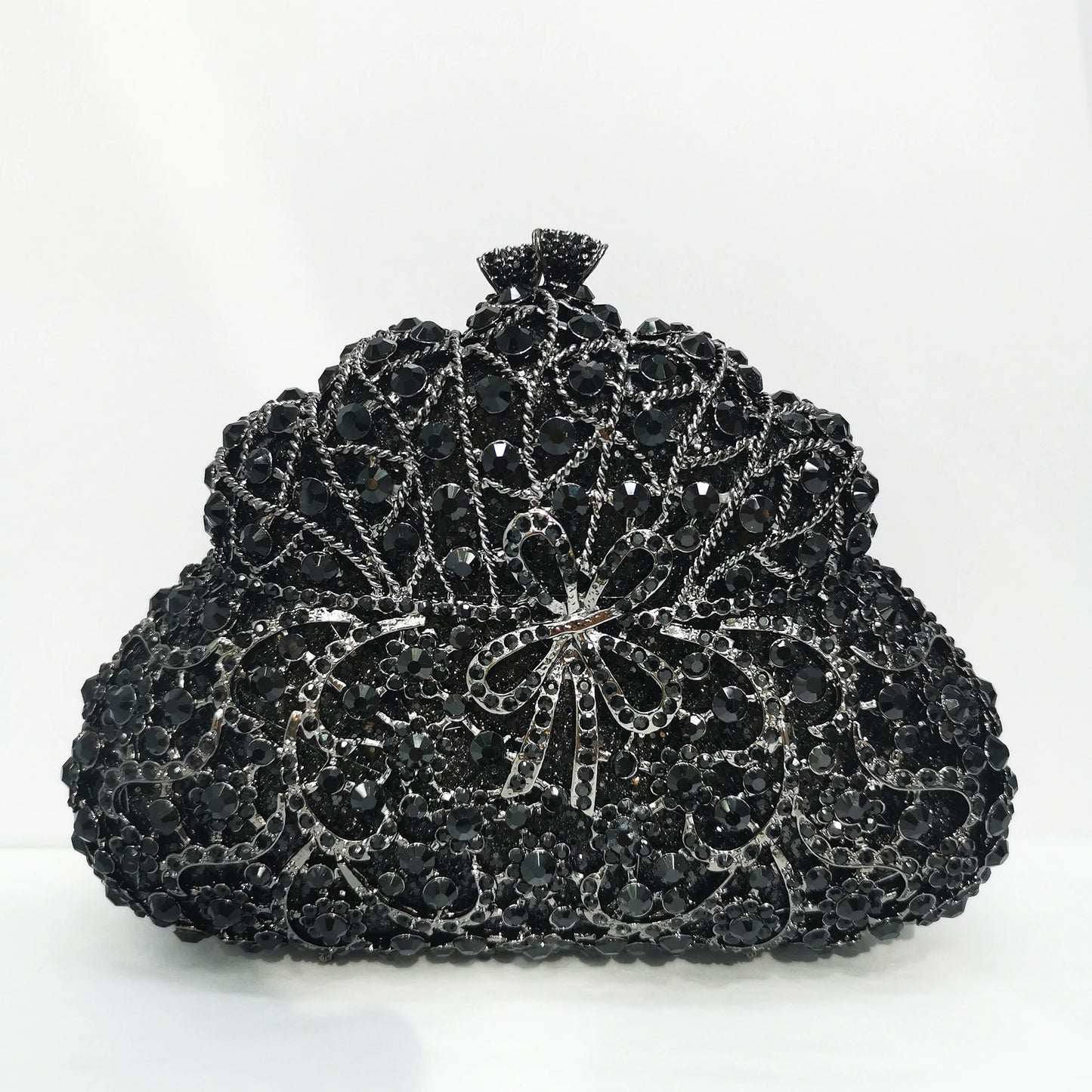 Woman Champagne Green Silver Gold Black Red Diamond Handbag Crystal Wedding Bridal Hollow Gourd Evening Bag Party Dinner Purses