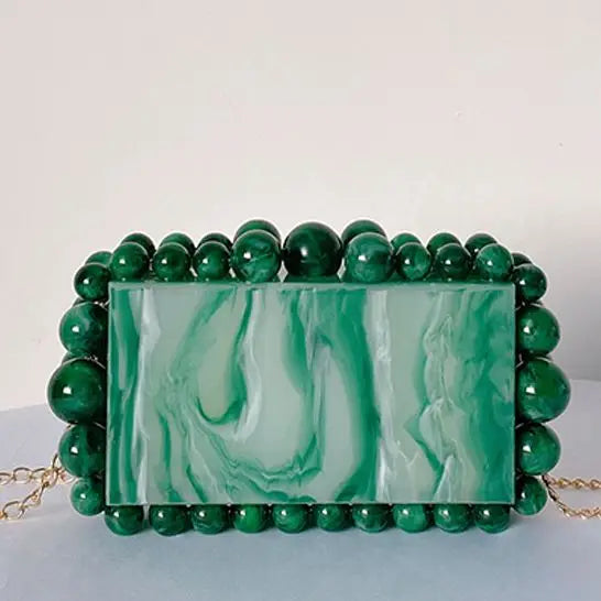 Woman Colorful New Arrival Acrylic Purse Pink Gold Green Silver Black Leopard Handbag Wedding Bridal Birthday Party Evening Bag