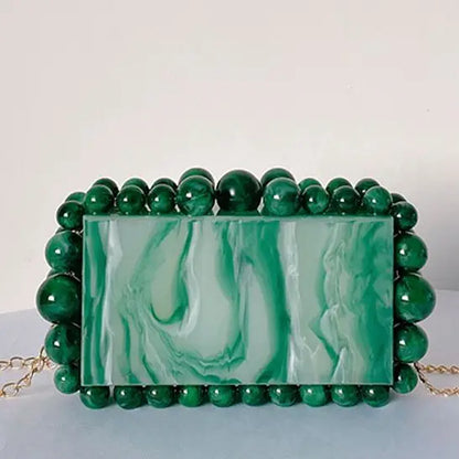 Woman Colorful New Arrival Acrylic Purse Pink Gold Green Silver Black Leopard Handbag Wedding Bridal Birthday Party Evening Bag