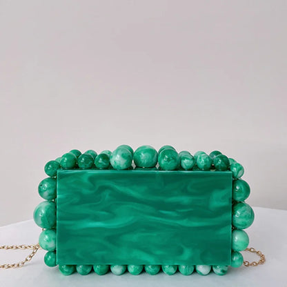Woman Colorful New Arrival Acrylic Purse Pink Gold Green Silver Black Leopard Handbag Wedding Bridal Birthday Party Evening Bag