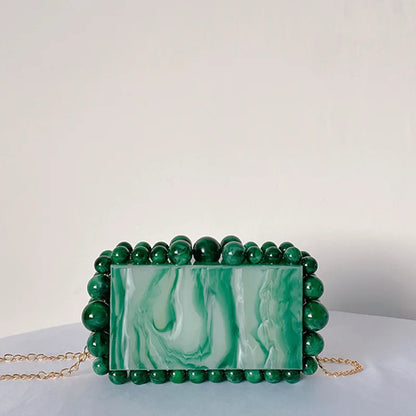 Woman Colorful New Arrival Acrylic Purse Pink Gold Green Silver Black Leopard Handbag Wedding Bridal Birthday Party Evening Bag