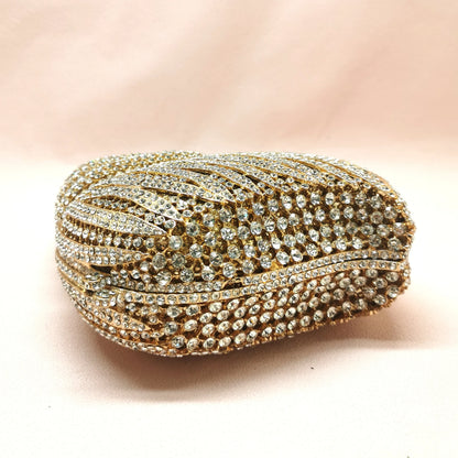 Woman Conch Shape Birthday Cocktail Prom Purse Bridal Dinner Handbag Crystal Wedding Party Clutch Diamond Ladies Cute Gift Bags