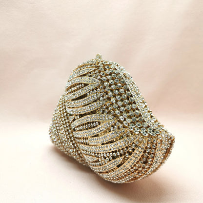 Woman Conch Shape Birthday Cocktail Prom Purse Bridal Dinner Handbag Crystal Wedding Party Clutch Diamond Ladies Cute Gift Bags