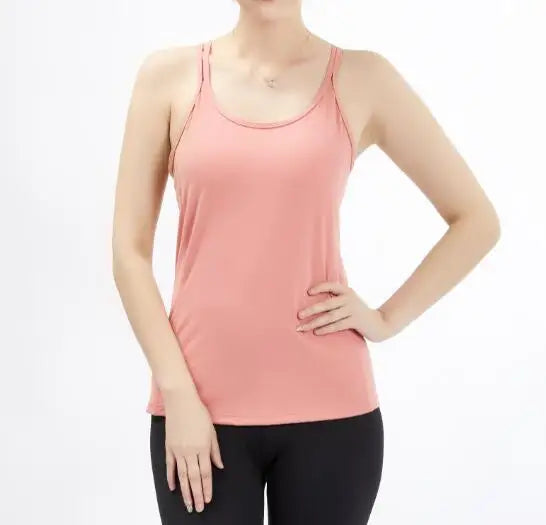 Woman Cross Back Tank Top Bras Stretchy Tight Crop Top black white color