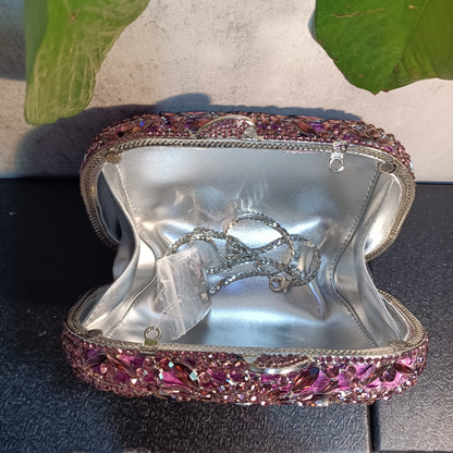 Woman Dark Blue Purple Wedding Bridal Evening Bag Retro Style Crystal Diamond Purse Female Gala Banquet Dinner Party Handbag