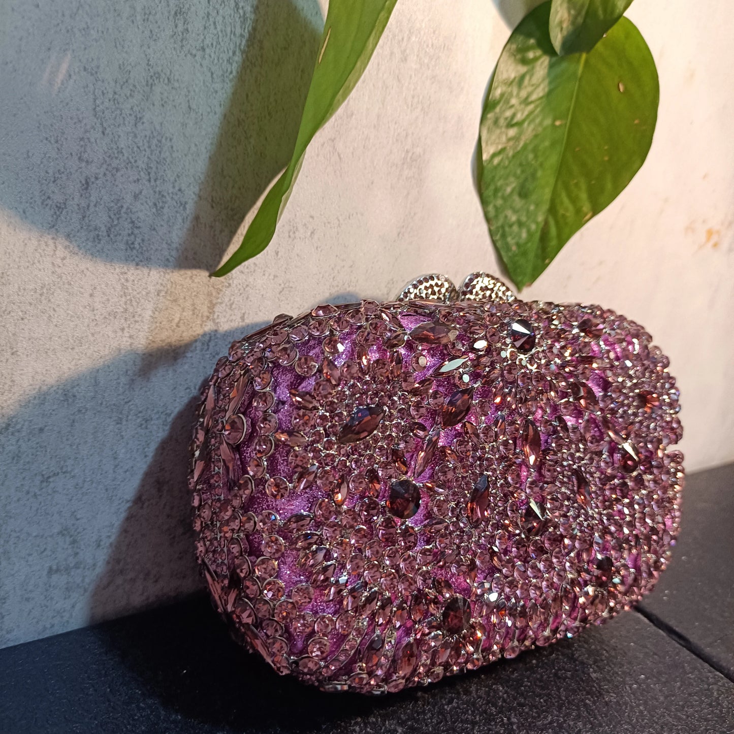Woman Dark Blue Purple Wedding Bridal Evening Bag Retro Style Crystal Diamond Purse Female Gala Banquet Dinner Party Handbag