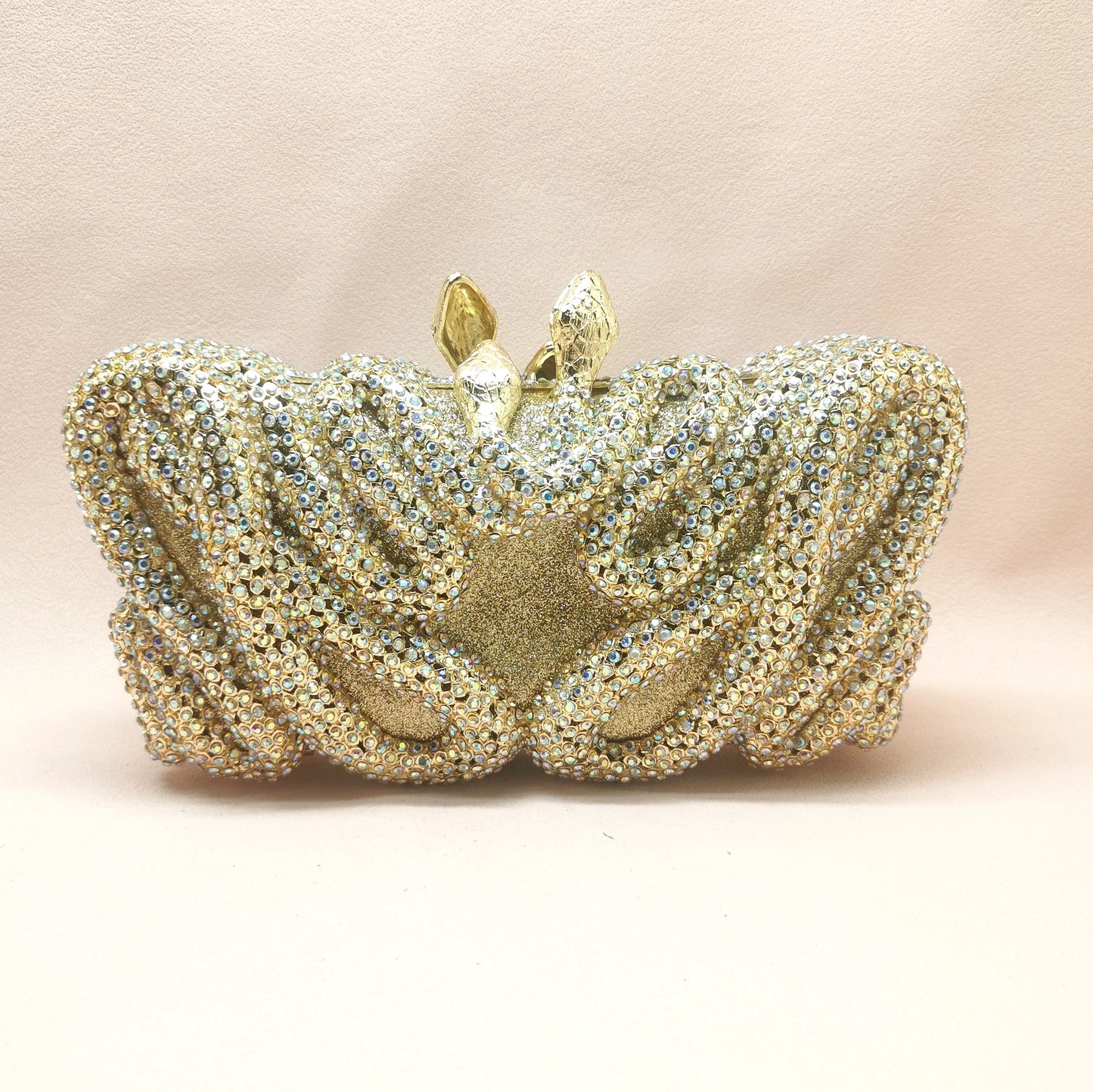 Woman Gold AB Diamond Snake Evening Purse Bridal Dinner Cocktail Prom Gift Handbag Crystal Wedding Party Female Animal Gala Bag