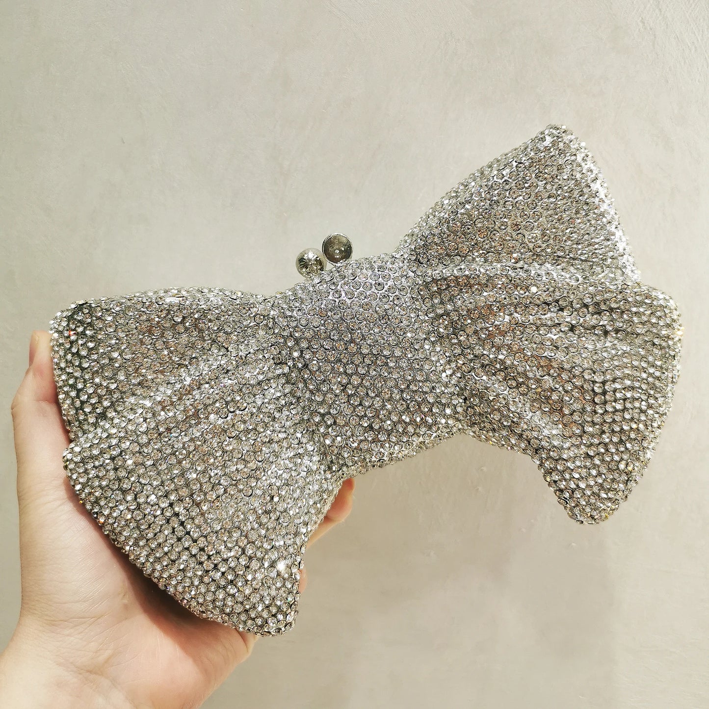 Woman Gold Blue Green Red AB Colorful Diamond Party Evening Bag Bow Shape Wedding Bridal Crystal Handbag Birthday Dinner Purse